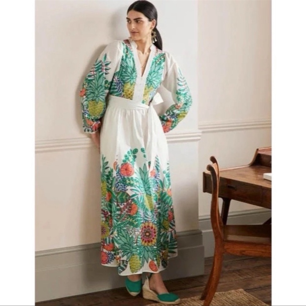 Boden Notch Neck Cotton Maxi Dress